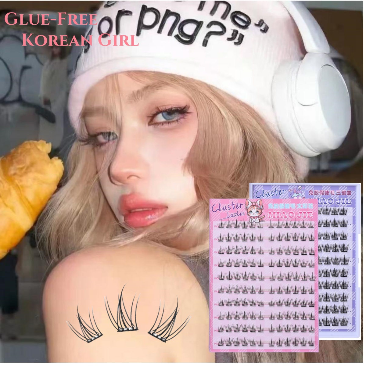 MIAOJIE No-Glue False Eyelashe - Eyelash Extension Human Hair ulasan dan harga