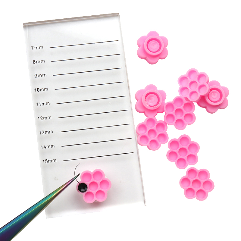 100 Pcs Pink Flower Glue Delay - Eyelash Extension Look ulasan dan harga